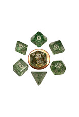 Metallic Dice Games Mini Polyhedral Dice Set (7) Ethereal Green