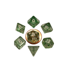 Metallic Dice Games Mini Polyhedral Dice Set (7) Ethereal Green