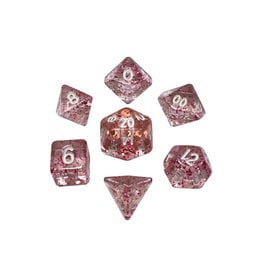 FanRoll Mini Polyhedral Dice Set (7) Ethereal Light Purple