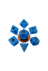 Metallic Dice Games Mini Polyhedral Dice Set (7) Glow Blue