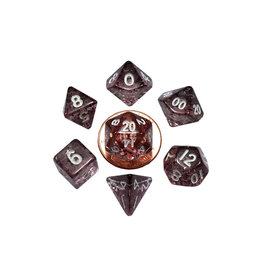 Metallic Dice Games Mini Polyhedral Dice Set (7) Ethereal Black