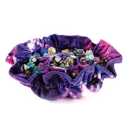 Metallic Dice Games Dice Bag: Velvet Compartment with Pockets: Nebula