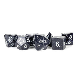 Metallic Dice Games Stone Polyhedral Dice Set (7) Blue Sandstone