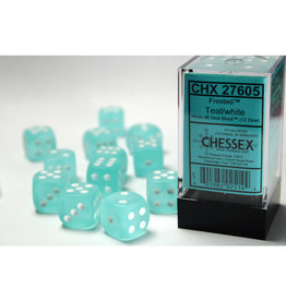 Chessex D6 Dice: 16mm Frosted Teal (12)