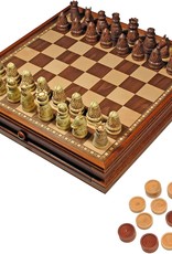 Medieval Chess Set: Wooden Board with Drawers 15 Inch