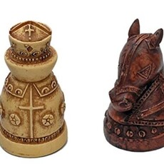 Medieval Chess Set: Wooden Board with Drawers 15 Inch