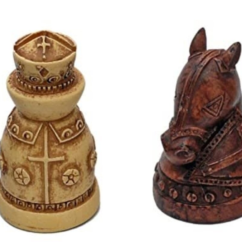 Medieval Chess Set: Wooden Board with Drawers 15 Inch