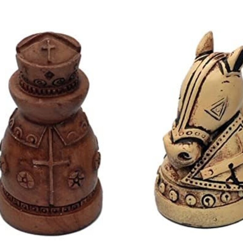 Medieval Chess Set: Wooden Board with Drawers 15 Inch