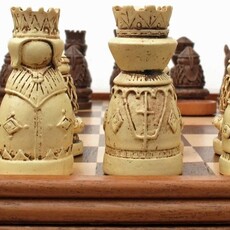 Medieval Chess Set: Wooden Board with Drawers 15 Inch