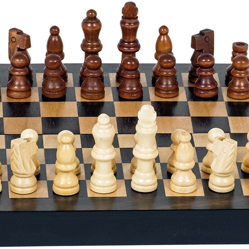 Chess Set: Magnetic 8 Inch Wood Travel Set