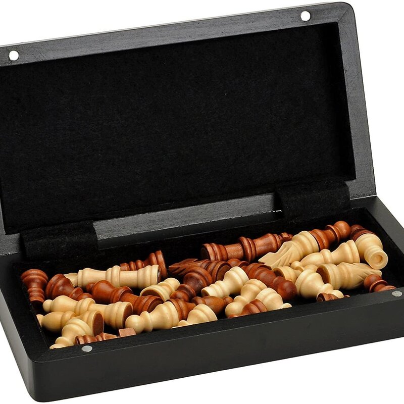 Chess Set: Magnetic 8 Inch Wood Travel Set