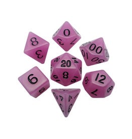 Metallic Dice Games Mini Polyhedral Dice Set (7) Glow Purple