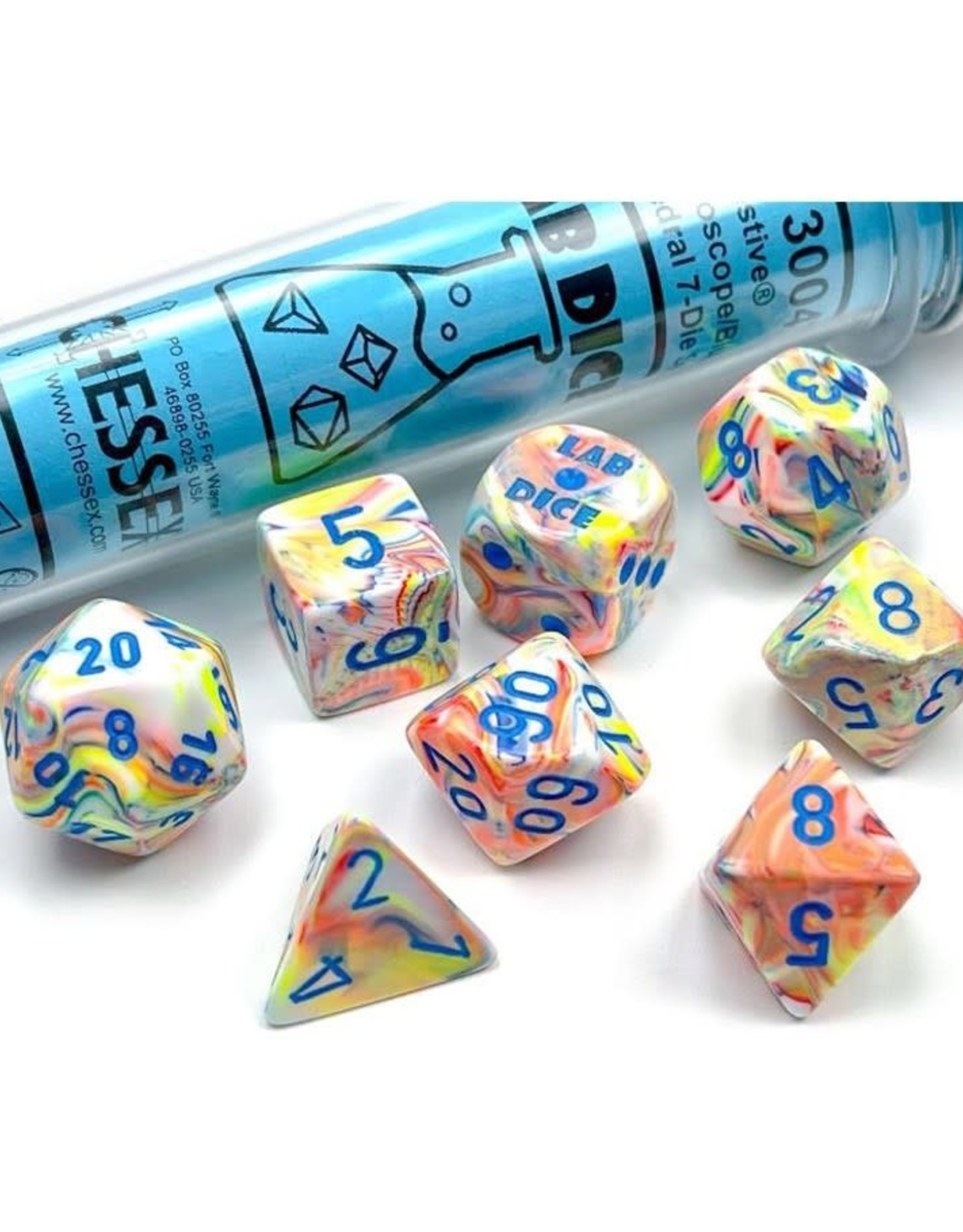Chessex Polyhedral Lab Dice: Festive Kaleidoscope (7)