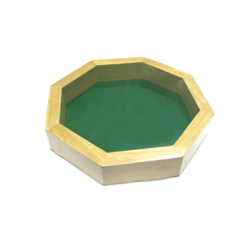 Koplow Dice Tray: Octagon 10 Inch Wood Dice Tray