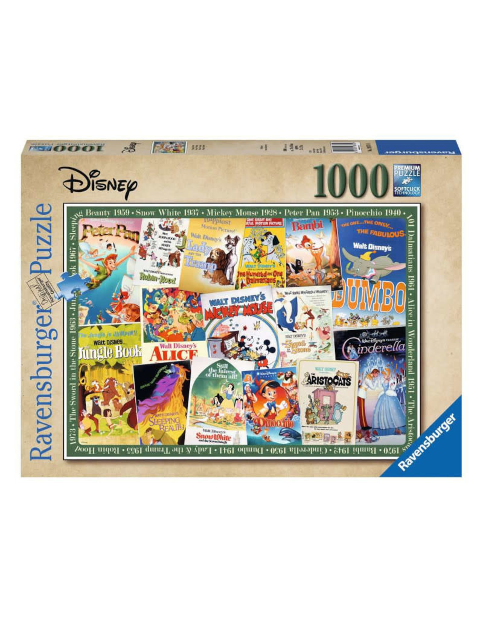 Ravensburger Disney Vintage Movie Posters Puzzle (1000 PCS)