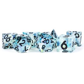 FanRoll Resin Polyhedral Dice (7) Captured Frost