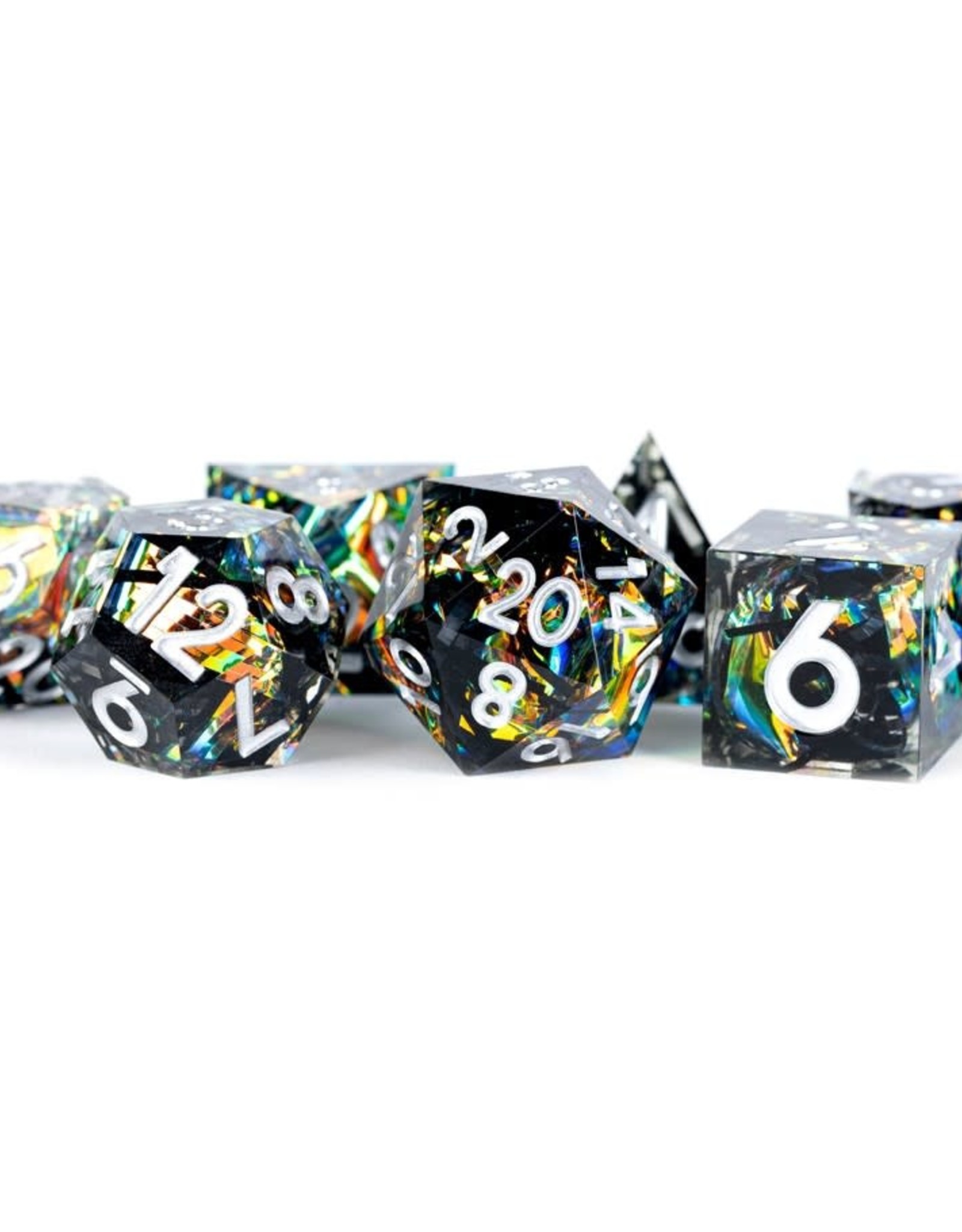 FanRoll Resin Polyhedral Dice (7) Simmering Coal