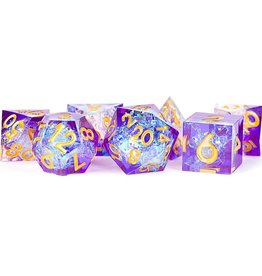 Metallic Dice Games Resin Polyhedral Dice (7) Royal Geode