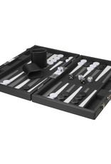 Backgammon: 15 Inch Black Case w Silver Latch