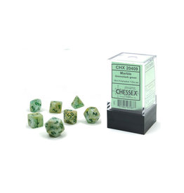 Chessex Mini Polyhedral Dice Set (7) Green with Dark Green