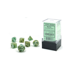 Chessex Mini Chessex RPG Dice (7) Green with Dark Green