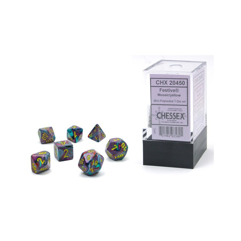 Chessex Mini Chessex RPG Dice (7)  Festive Mosiac