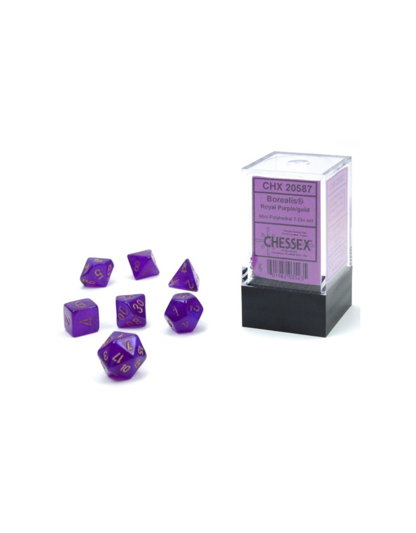 Chessex Mini Chessex RPG Dice (7) Borealis Royal Purple