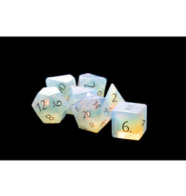 Metallic Dice Games Stone Polyhedral Dice Set (7) Opalite