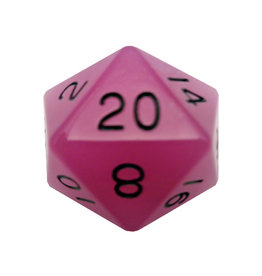 Metallic Dice Games Mega Acrylic 35mm D20: Glow in the Dark Purple