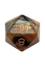 Metallic Dice Games Mega Acrylic 35mm D20: Combo Black/Yellow