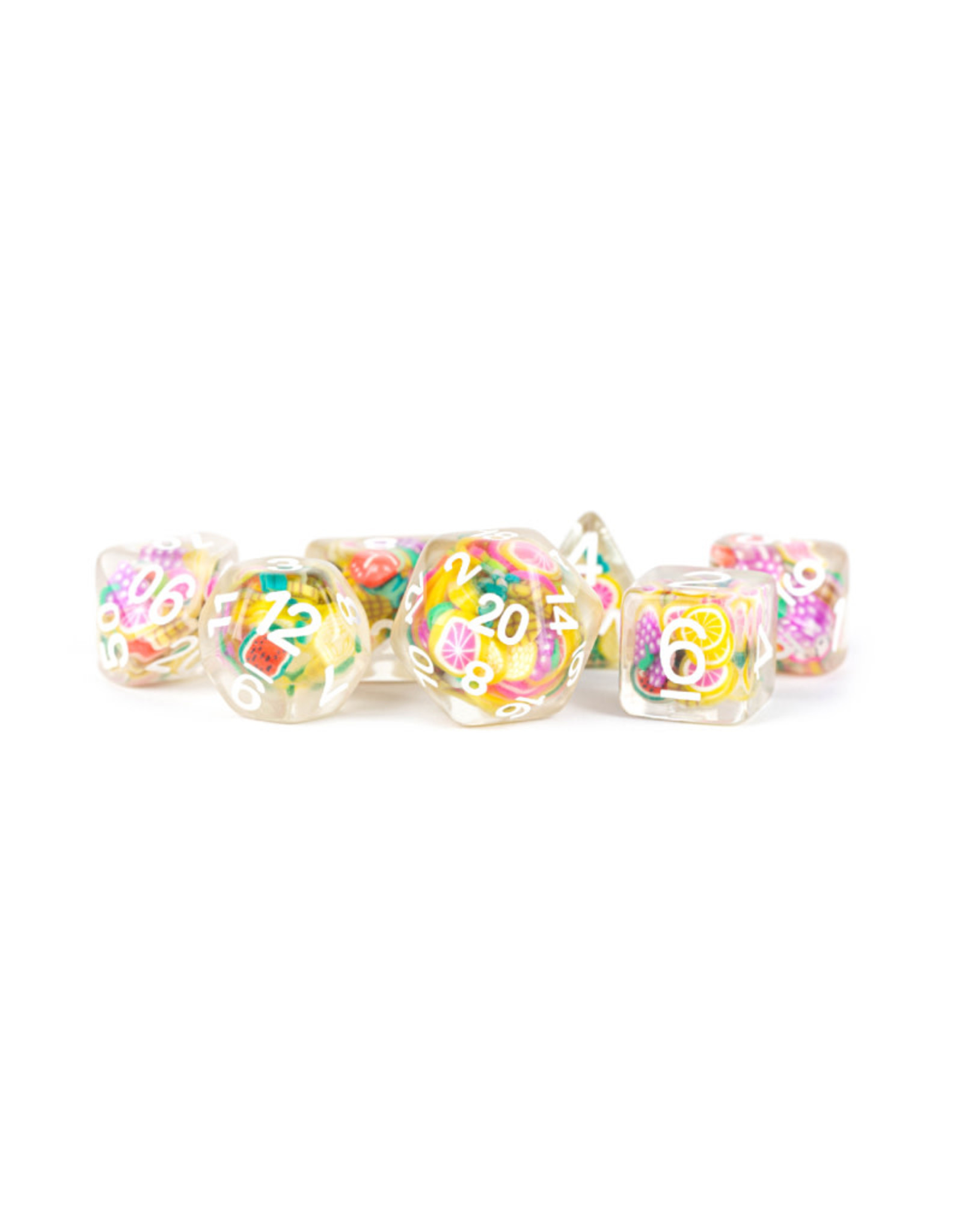 FanRoll Resin Polyhedral Dice (7) Fruit