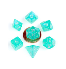 Metallic Dice Games Mini Polyhedral Dice Set (7) Stardust Turquoise