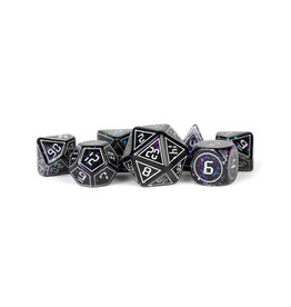 Metallic Dice Games Resin Polyhedral Dice (7) Framed Void