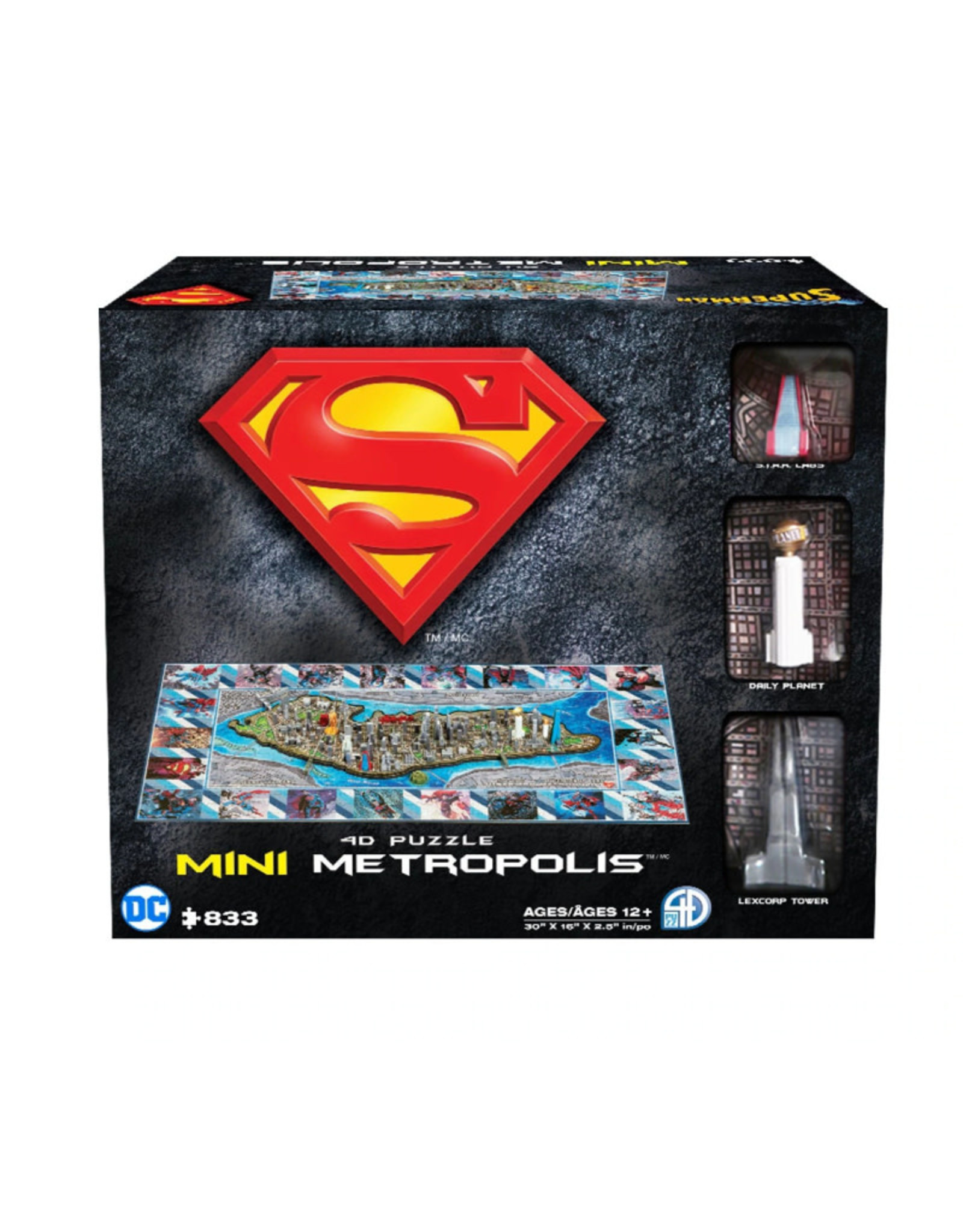 4D Cityscape Superman Mini Metropolis 4D Puzzle 833 PCS