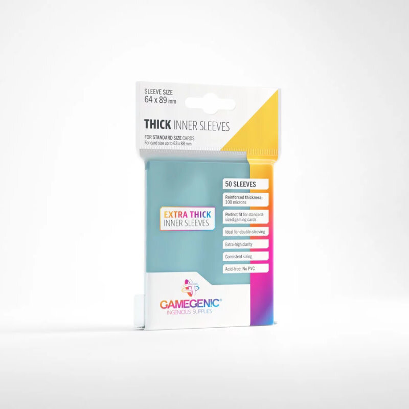 Thick Inner Sleeves: Standard Card Game (50) Clear