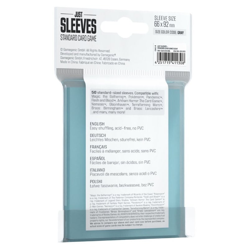 Just Sleeves: Standard Card Game (50) Clear