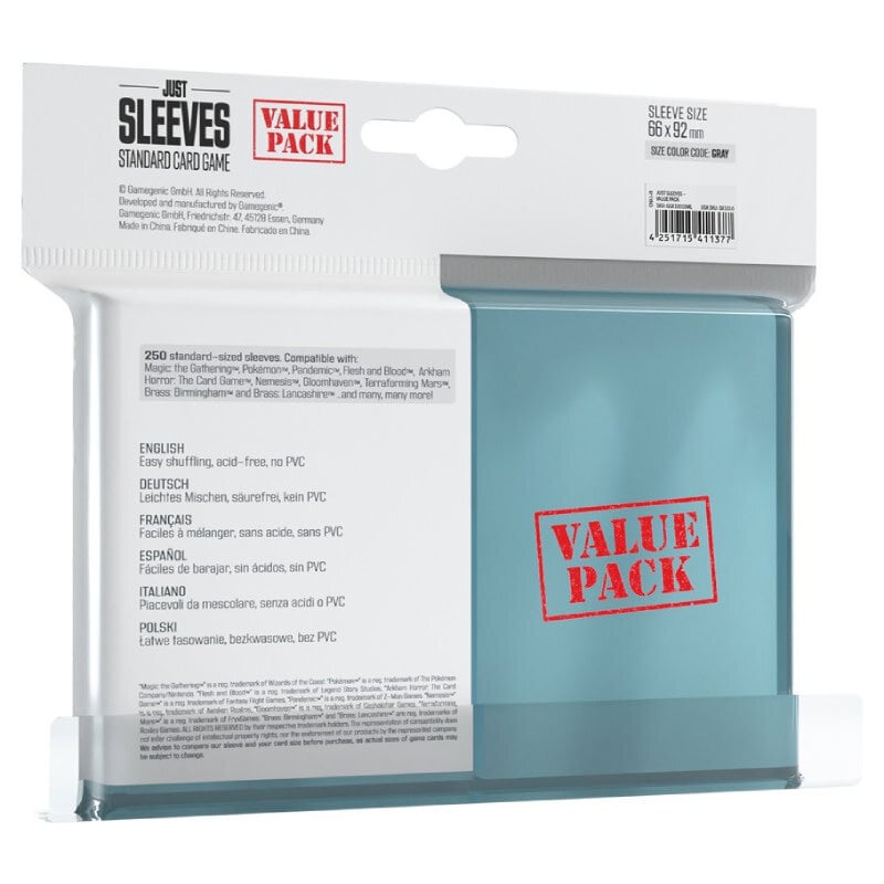 Just Sleeves: Standard Card Game Value Pack (250) Clear