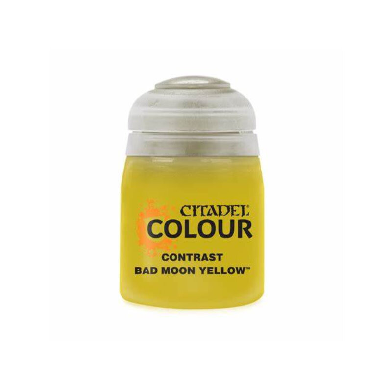 Citadel Contrast Paint: Bad Moon Yellow.