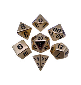 Metallic Dice Games Metal Polyhedral Dice (7) Gold