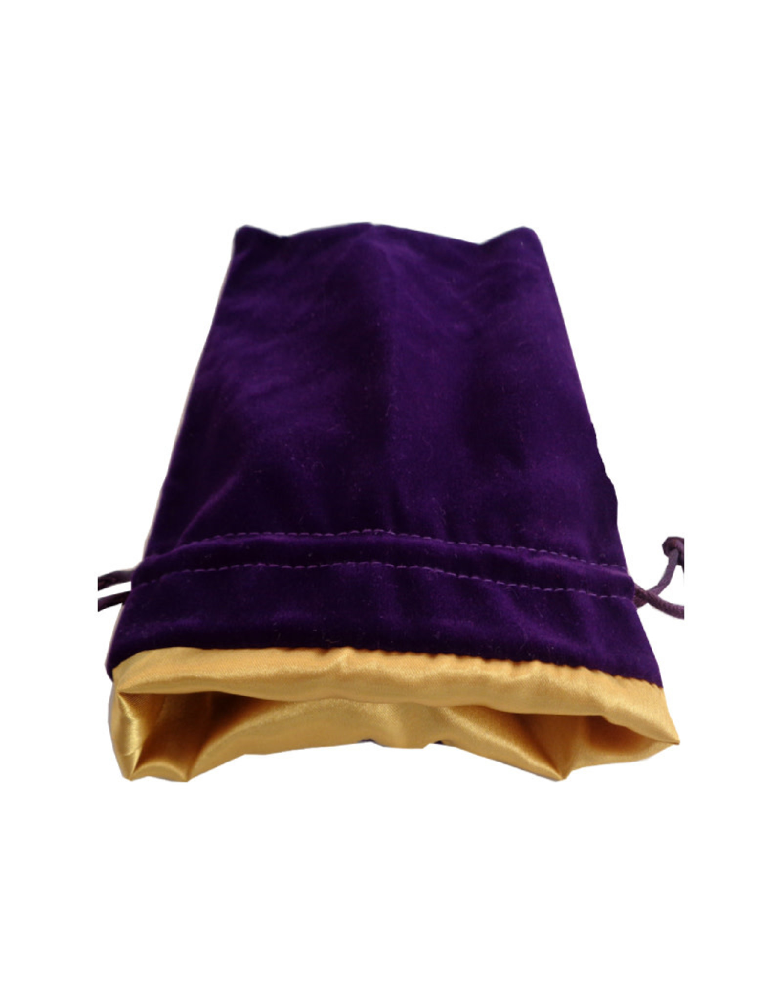 Metallic Dice Games Dice Bag: 4in x 6in Purple Velvet with Gold Satin Lining