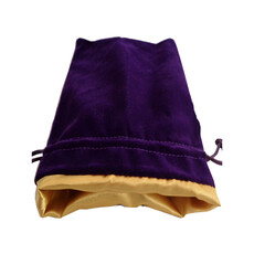 FanRoll Dice Bag: 4in x 6in Purple Velvet with Gold Satin Lining