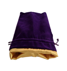 FanRoll Dice Bag: 4in x 6in Purple Velvet with Gold Satin Lining