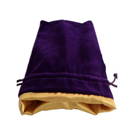 FanRoll Dice Bag: 4in x 6in Purple Velvet with Gold Satin Lining