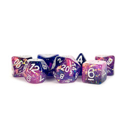 Metallic Dice Games Resin Polyhedral Dice (7) Eternal Purple/Blue