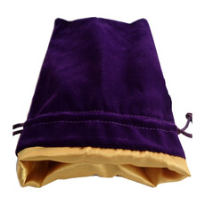 FanRoll Dice Bag: 6 x 8 in LARGE Purple Velvet with Gold Satin Lining