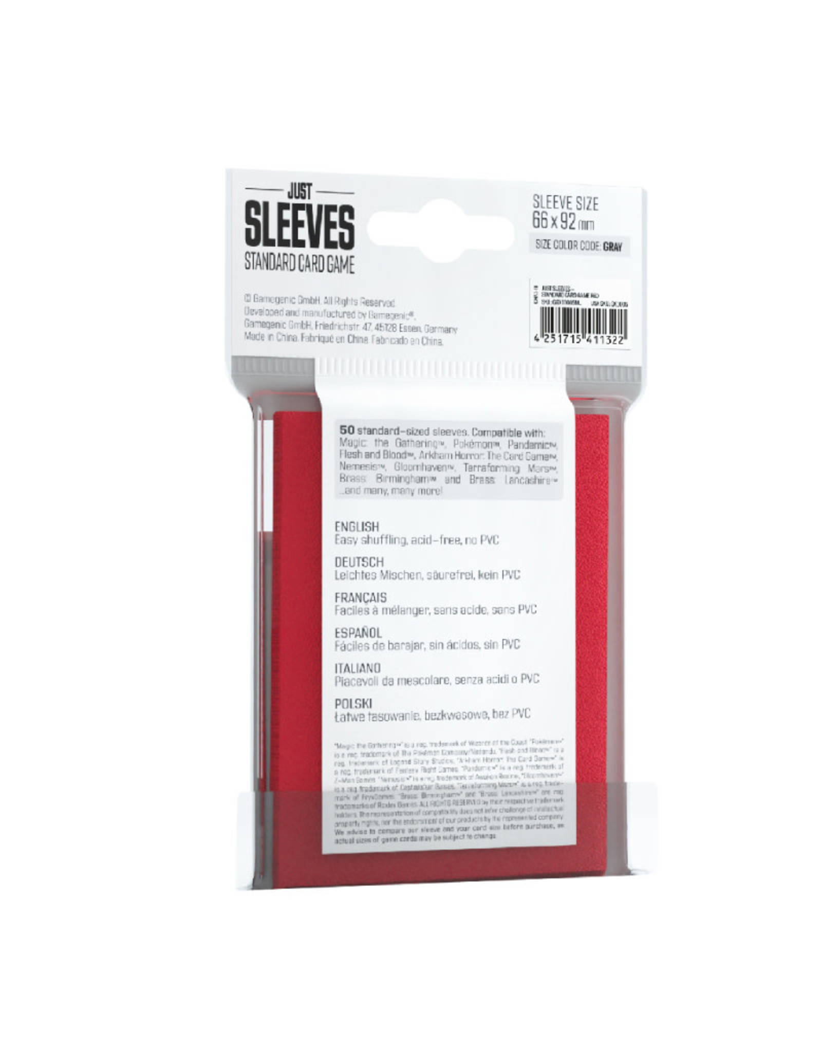 Just Sleeves: Standard Card Game (50) Red