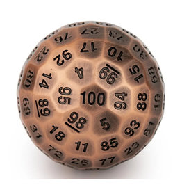 Hymgho Premium Dice Metal D100 Dice: Copper