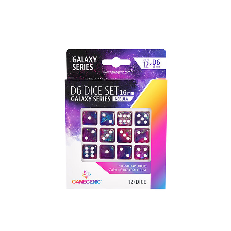 Dice Set D6 16mm (12) Galaxy Series Nebula