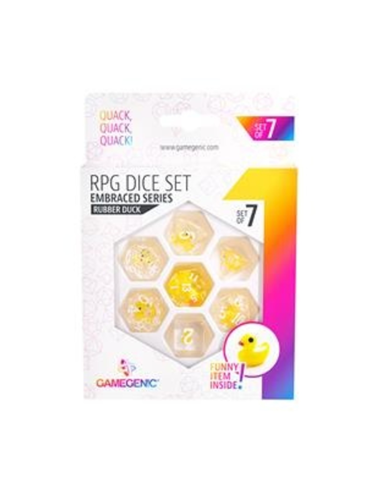 Polyhedral Dice Set (7) Embraced Series Rubber Duck