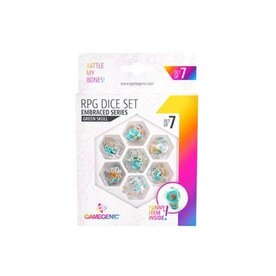 GameGenic RPG Dice (7) Embraced Series Green Skull